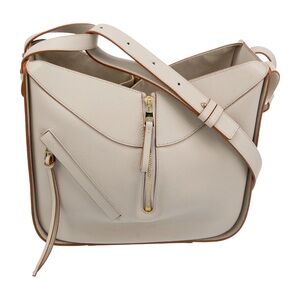 Loewe Hammock D U P E Cream and Tan Leather Shoulder Bag